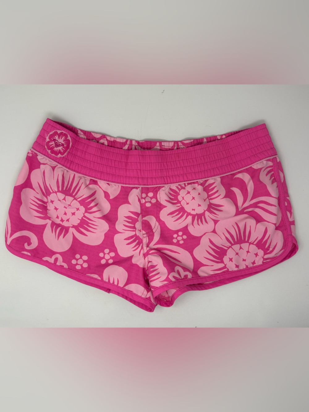 Roxy Board Shorts Womens 9 Hot Pink Floral Surfer Girl Swim Beach Y2k Micro